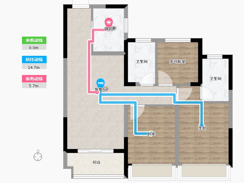 浙江省-嘉兴市-春天学府-84.00-户型库-动静线