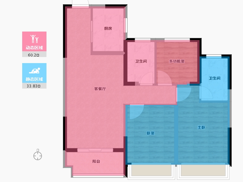 浙江省-嘉兴市-春天学府-84.00-户型库-动静分区