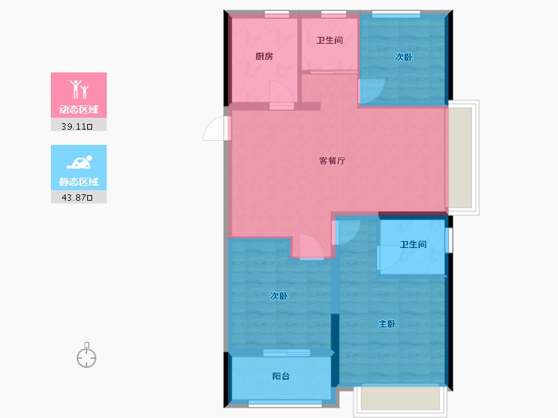 浙江省-嘉兴市-春天学府-74.22-户型库-动静分区