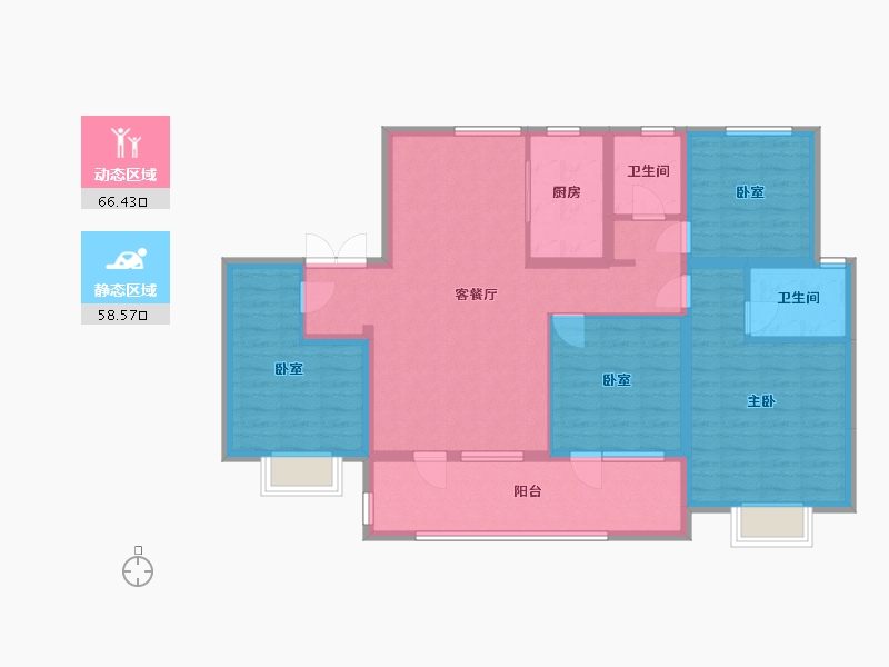 山东省-聊城市-财信·雲境-111.69-户型库-动静分区