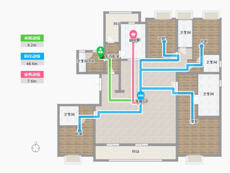 上海-上海市-金融湾·晶二期-239.42-户型库-动静线