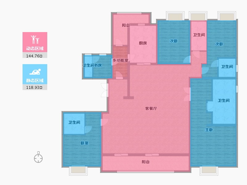 上海-上海市-金融湾·晶二期-239.42-户型库-动静分区