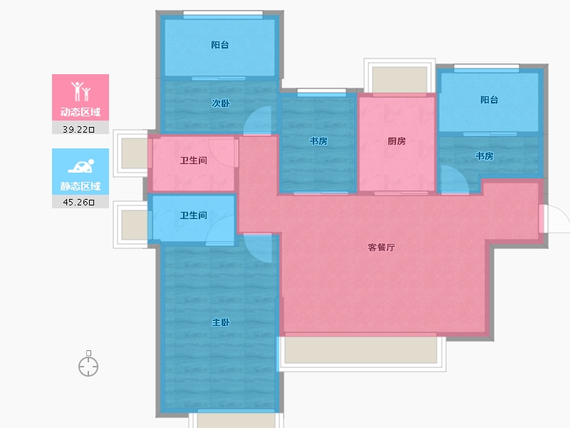 福建省-厦门市-水晶尚苑-86.06-户型库-动静分区