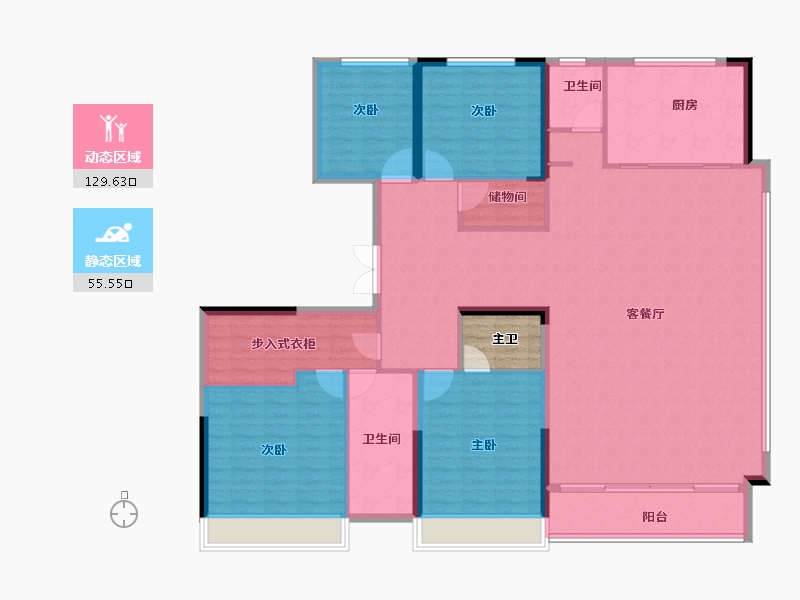 江苏省-徐州市-保利建发天瑞-174.40-户型库-动静分区