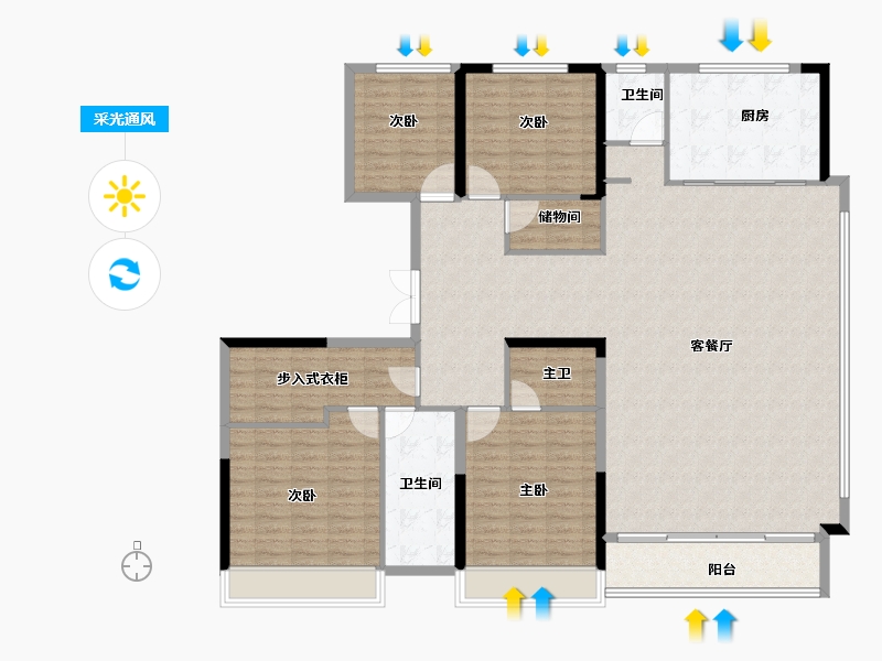 江苏省-徐州市-保利建发天瑞-174.40-户型库-采光通风