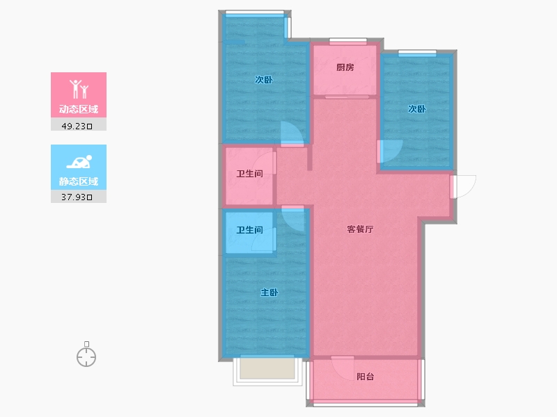 河北省-廊坊市-霸州市丽水康城-87.95-户型库-动静分区