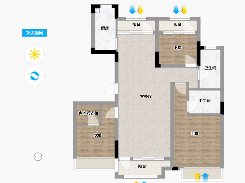 吉林省-长春市-长春金鹰国际花园-95.20-户型库-采光通风