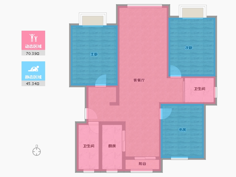 甘肃省-定西市-贵清佳苑-103.20-户型库-动静分区