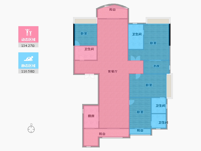 广东省-广州市-星河湾·半岛五號-229.21-户型库-动静分区