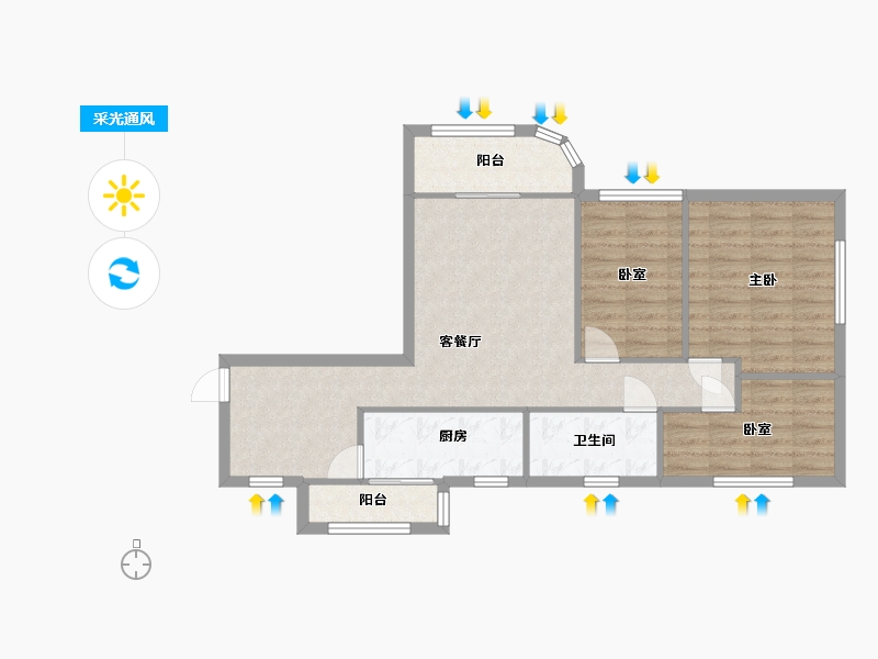 广东省-深圳市-梅林三村-71.20-户型库-采光通风