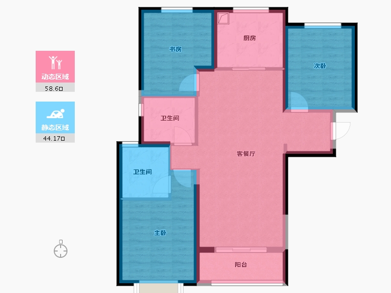 陕西省-西安市-万科悦府-92.00-户型库-动静分区