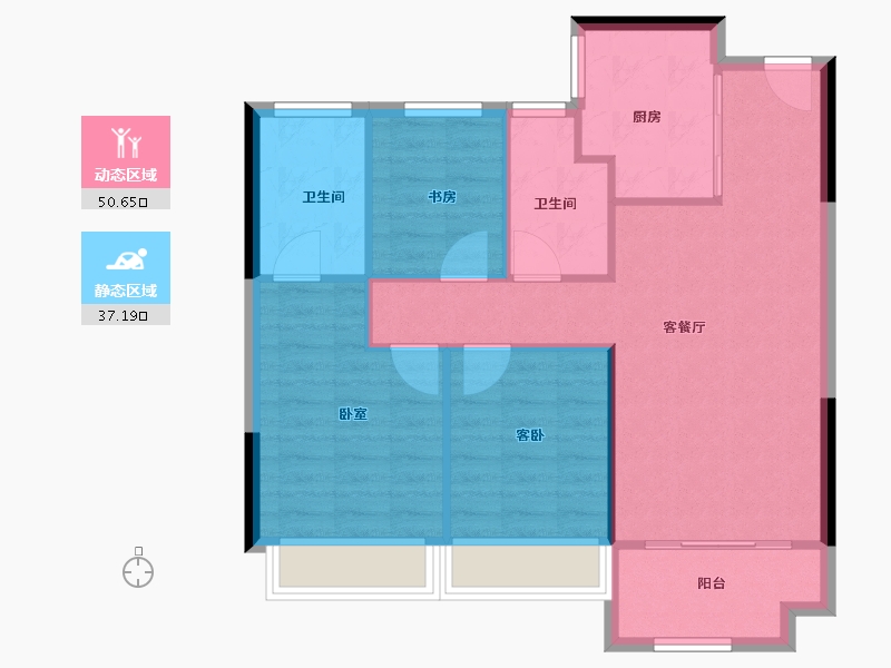 上海-上海市-君御公馆-80.00-户型库-动静分区