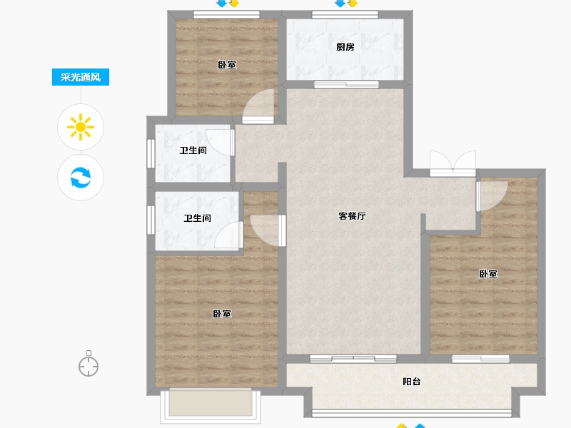 山西省-临汾市-光宇·誉品-99.20-户型库-采光通风