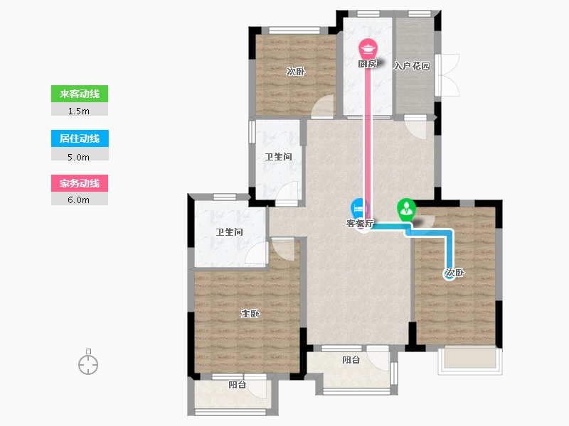 辽宁省-沈阳市-恒大中央广场-105.12-户型库-动静线