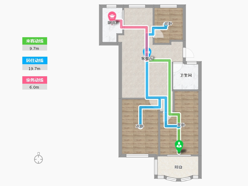 福建省-福州市-顺意园-66.62-户型库-动静线