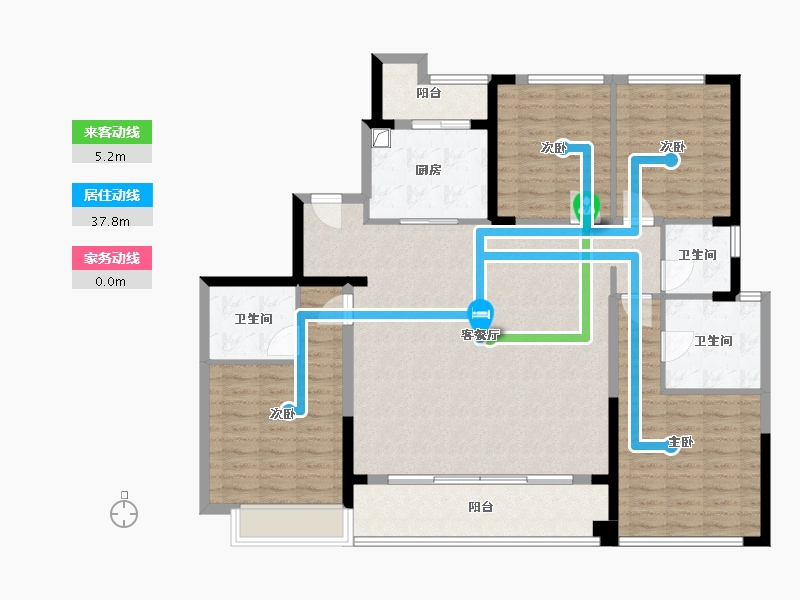 浙江省-金华市-金谷里-155.00-户型库-动静线