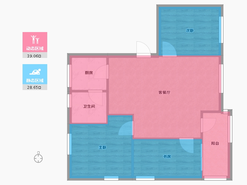 广东省-广州市-广雅小区-63.98-户型库-动静分区