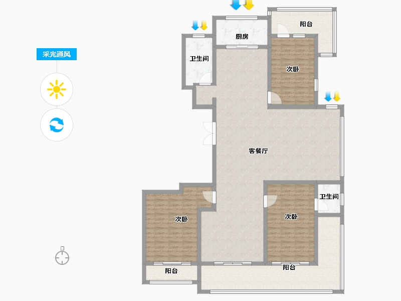 山东省-临沂市-北城花园-178.00-户型库-采光通风