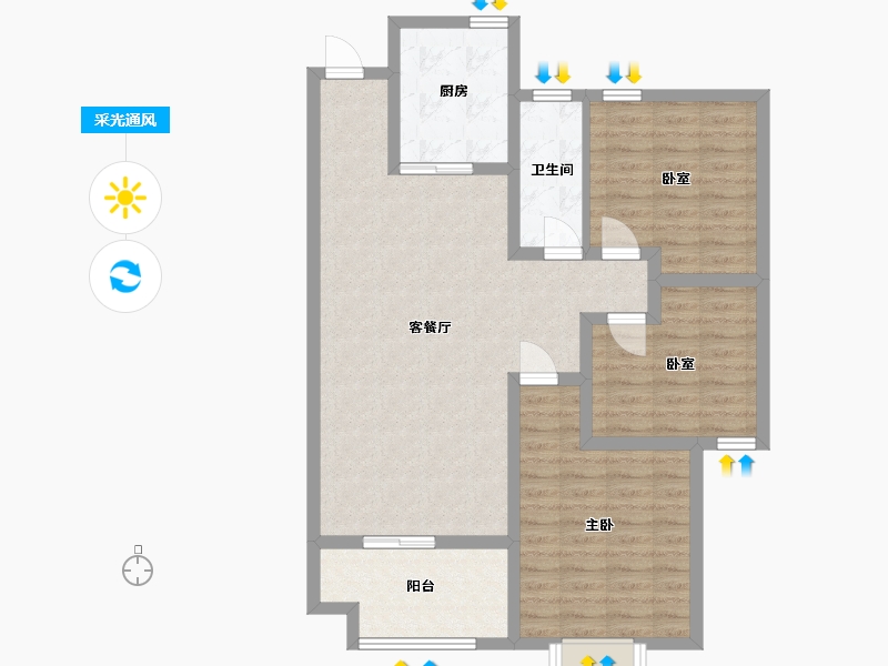 山东省-济宁市-天下景城-91.20-户型库-采光通风