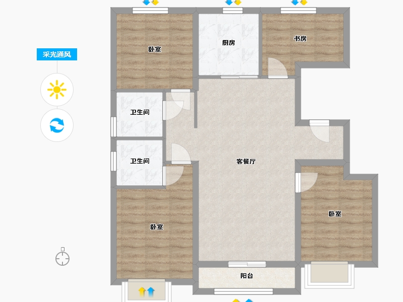 河北省-保定市-云海世家-117.60-户型库-采光通风