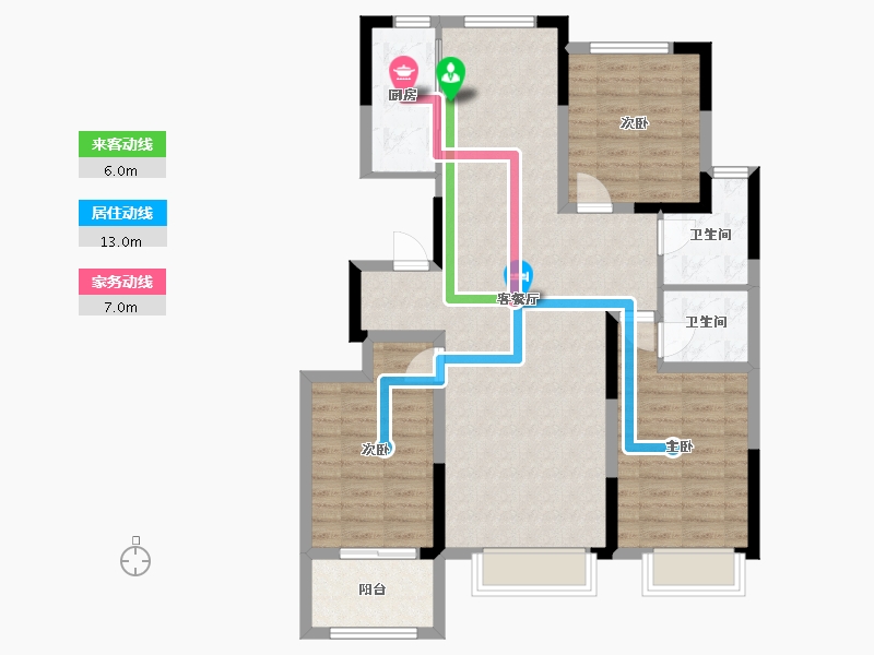 山东省-德州市-双企龙城和悦府-105.60-户型库-动静线