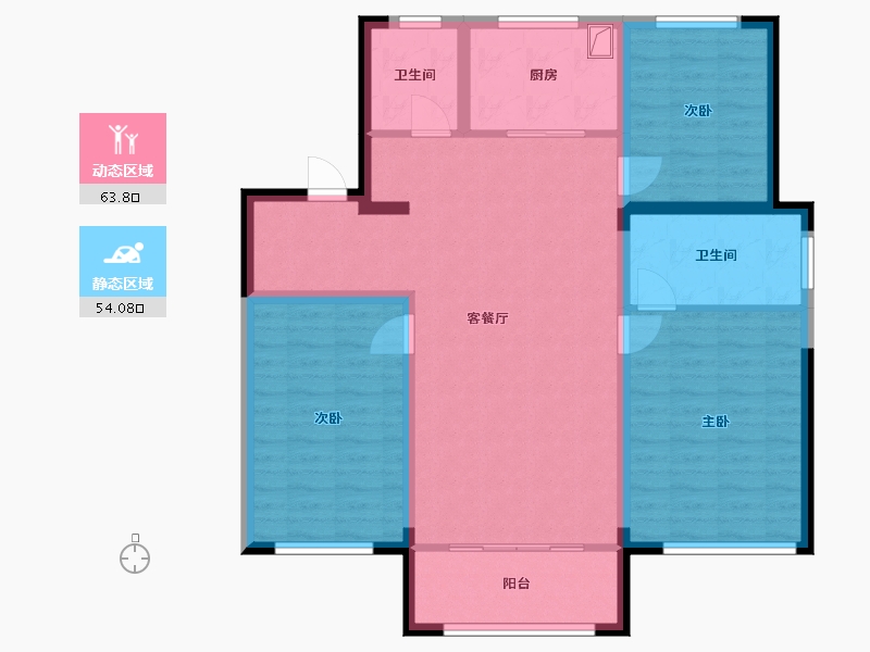 河北省-保定市-七里佳苑-105.60-户型库-动静分区