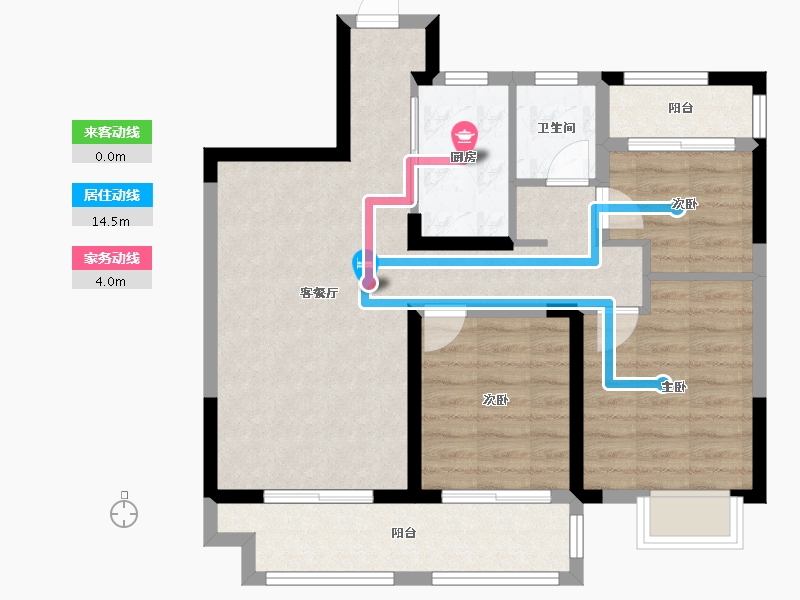 江西省-上饶市-汇仁阳光花园-76.00-户型库-动静线