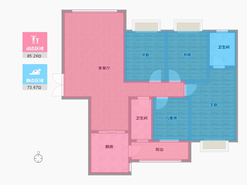 湖南省-怀化市-电力雅苑-143.20-户型库-动静分区