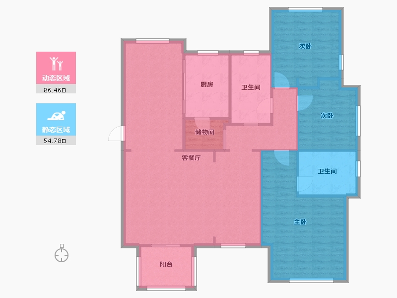 浙江省-杭州市-万科良渚文化村白鹭郡-149.00-户型库-动静分区