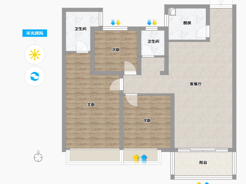 河南省-驻马店市-深宇百盛园-91.20-户型库-采光通风