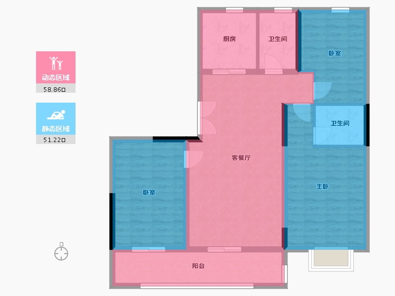 山东省-潍坊市-中房爱悦城-98.40-户型库-动静分区