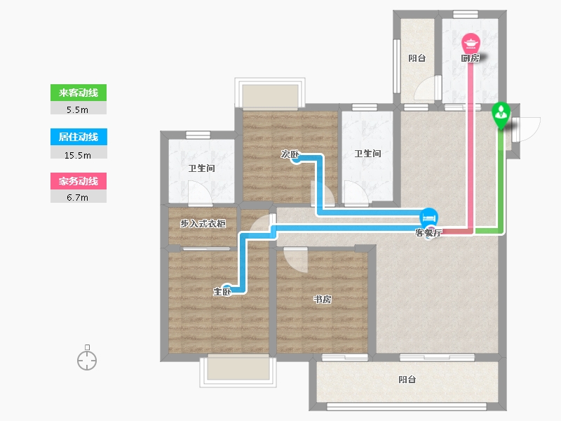 湖北省-襄阳市-东襄华府-99.16-户型库-动静线