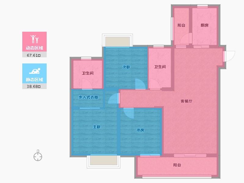 湖北省-襄阳市-东襄华府-99.16-户型库-动静分区