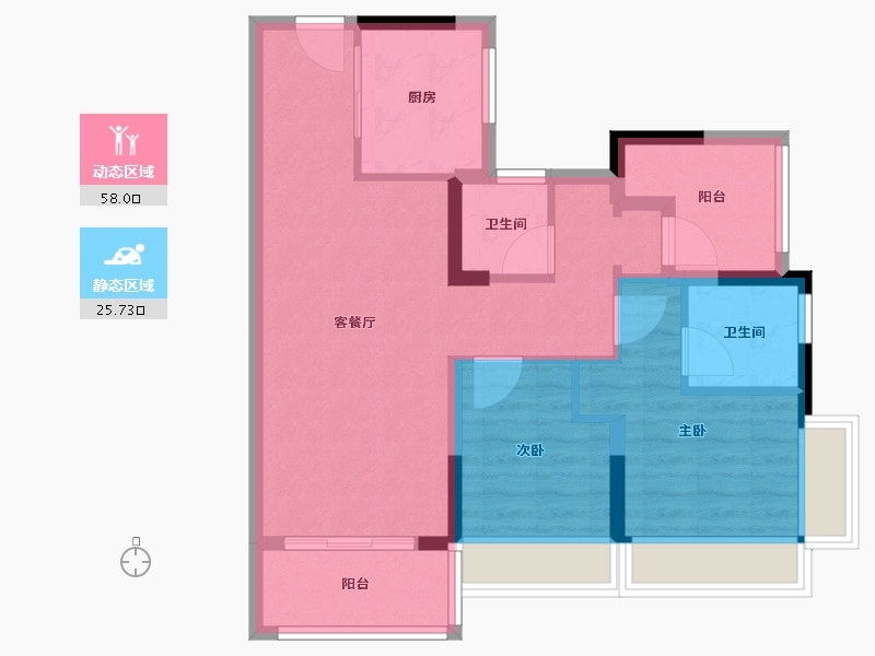 广东省-佛山市-爱情力高-74.20-户型库-动静分区