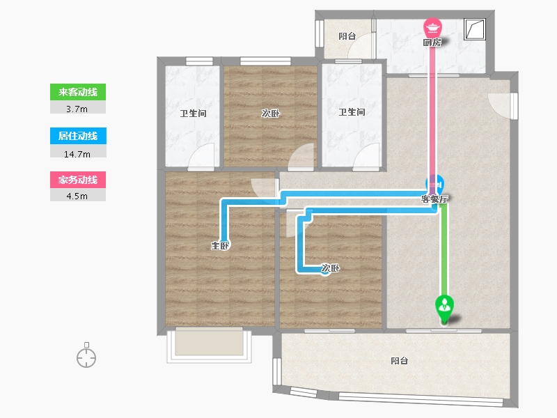 广东省-广州市-云峰花园-四期-83.92-户型库-动静线