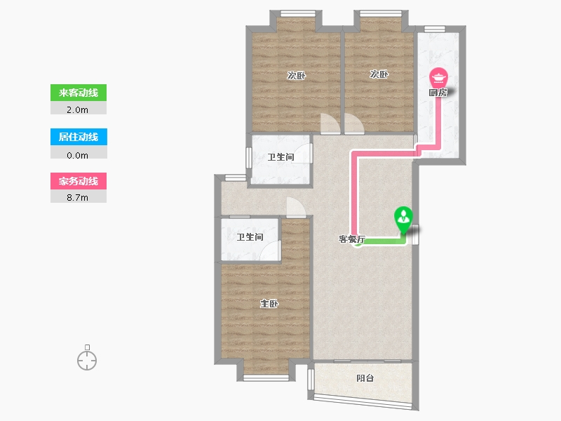 海南省-海口市-金山小区-103.00-户型库-动静线