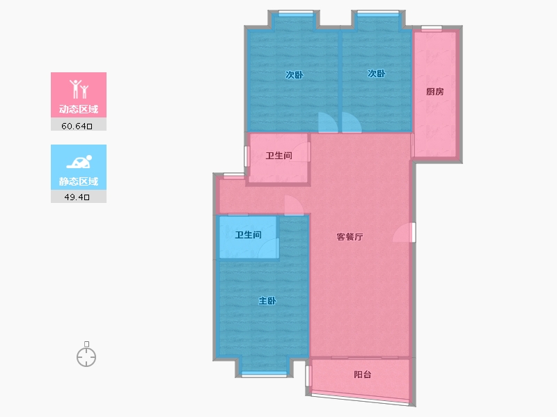 海南省-海口市-金山小区-103.00-户型库-动静分区