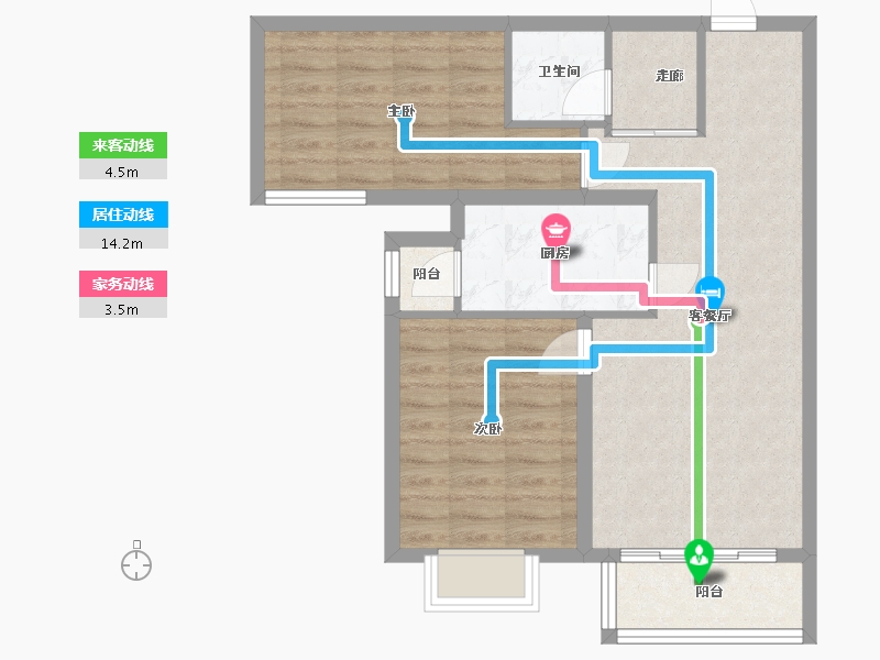 北京-北京市-泰华滨河苑-75.66-户型库-动静线