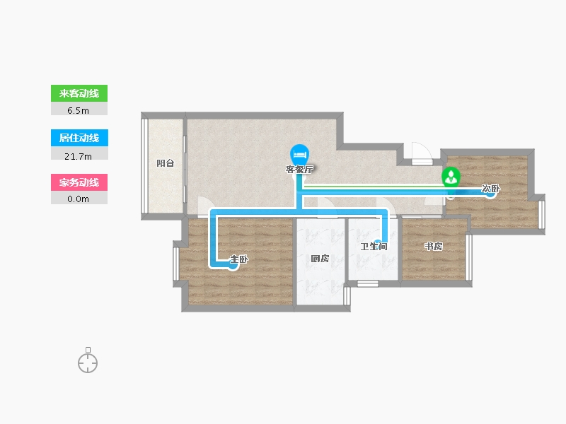 福建省-泉州市-华泰国际新城-六期-74.38-户型库-动静线