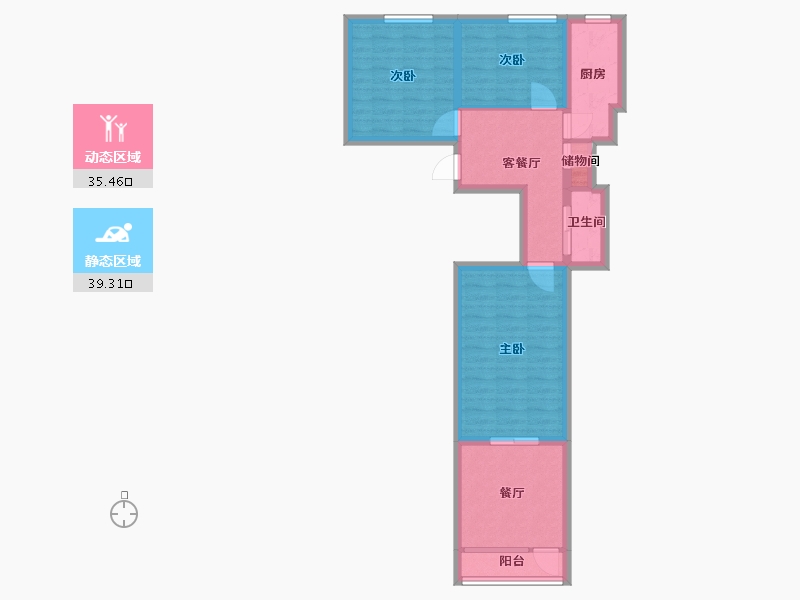 北京-北京市-双井东院-55.01-户型库-动静分区