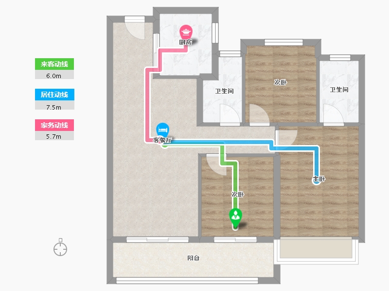 浙江省-杭州市-建发云启之江-83.68-户型库-动静线