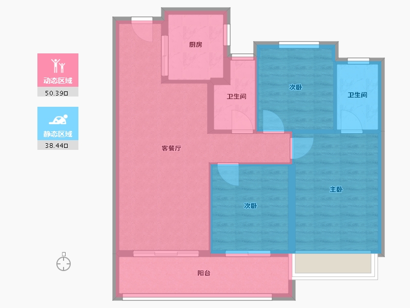 浙江省-杭州市-建发云启之江-83.68-户型库-动静分区