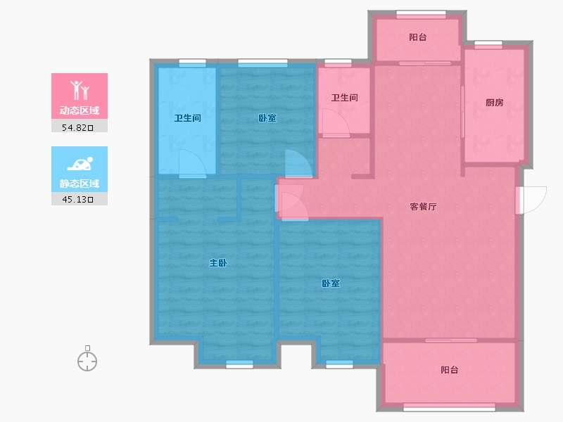 江苏省-南京市-电建洺悦府-83.20-户型库-动静分区