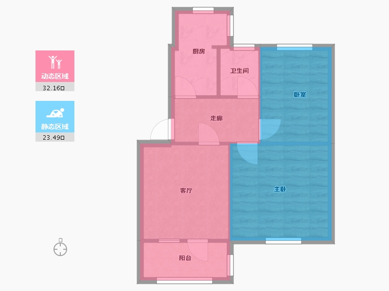 山东省-潍坊市-奎文基地宿舍-60.49-户型库-动静分区