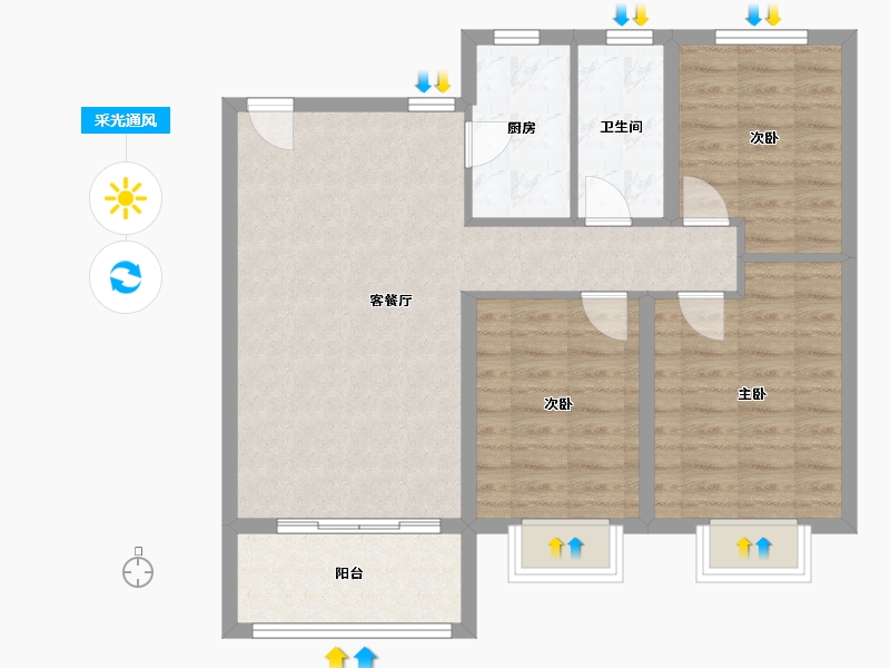 山东省-德州市-值此公望府-93.60-户型库-采光通风