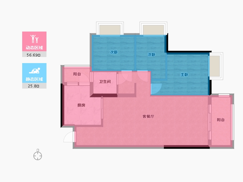 湖南省-长沙市-振业城-79.20-户型库-动静分区