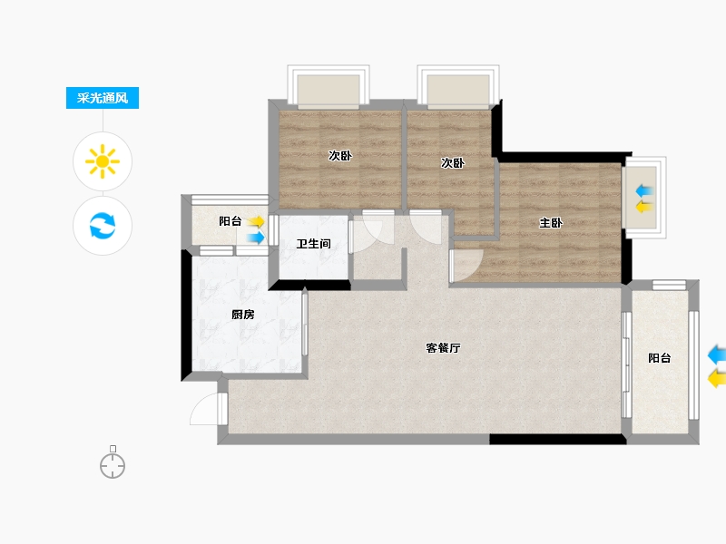 湖南省-长沙市-振业城-79.20-户型库-采光通风