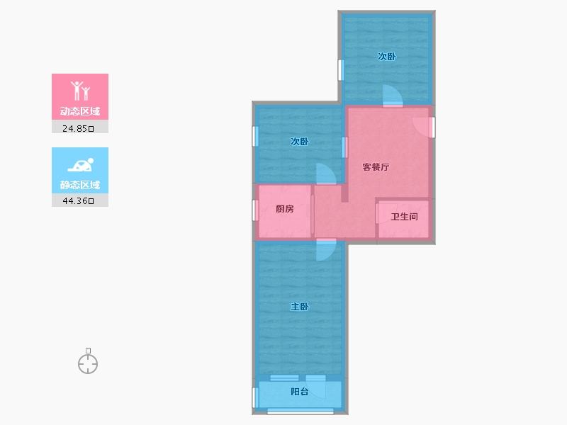 北京-北京市-法华寺社区-58.80-户型库-动静分区