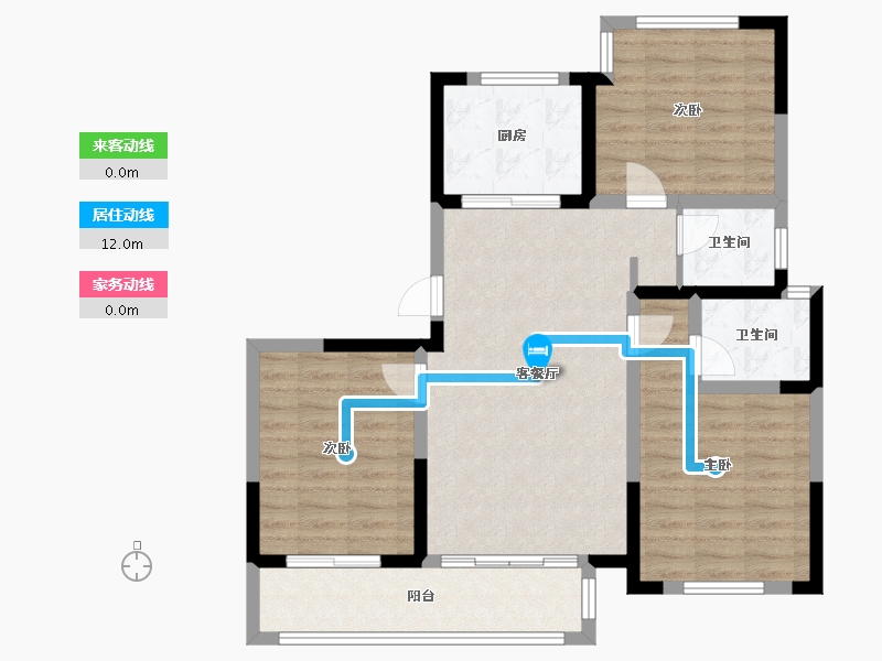 宁夏回族自治区-银川市-宝湖湾-101.60-户型库-动静线