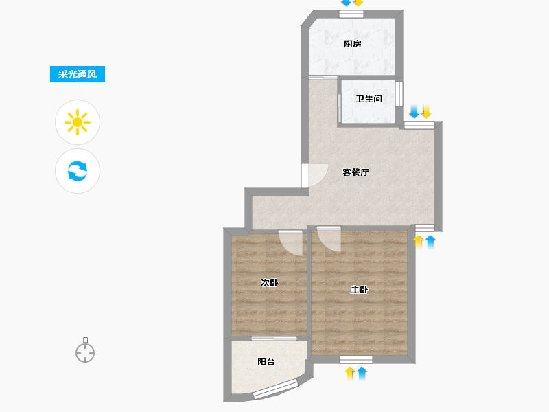 福建省-厦门市-莲坂小区-57.60-户型库-采光通风